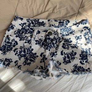 Floral jean shorts